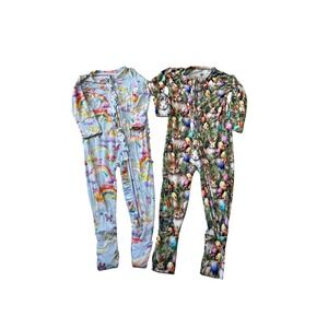 Bums & Roses Gangs All Hare and Over the Rainbow Convertible Rompers 12-18 mos